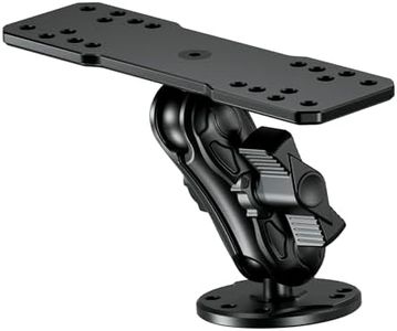 VAZESWIN Aluminum Alloy Fish Finder Mount with B Size 1" Ball Rectangular Plate & Round Base, 3.5" Medium Arm Marine Electronic Mount Compatible with Garmin, Lowrance, Humminbird, Raymarine and More