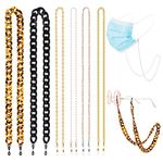 6 Pieces Eyeglass Chain, Acrylic Beaded Glasses Chain Lanyards for Women Men, Stylish Crystal Reading Glass Sunglasses Chains Holders Strap String