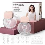 Momcozy S9 Pro Hands-Free Wearable Breast Pump, 2 Modes 9 Levels, Long Battery Life & LED Display, 24mm Portable Breastfeeding Pump (Pink, 2 Count)