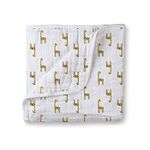 100% Muslin Cotton 4 Layer Crib Blanket for Newborn to 5 Years, Soft Dream Blanket, Muslin Baby Blankets for Girls & Boys, Lightweight Newborn Nursery & Crib Blanket, Baby Shower Gift_Giraffe Print