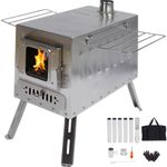 DANCHEL OUTDOOR CS6 Large Tent Wood Stove for Camping, Portable 304 Stainless Steel Hot Tent Stove for Canvas Tents Glamping Tents Wall Tents, 24lb