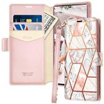 Fingic Samsung Galaxy Note 20 Case Rose Gold Leather Wallet Case with Kickstand Card Holder Magnetic Closure TPU Rugged Bumper Shockproof Protective Flip Cover Samsung Note 20 Case Marble