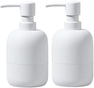 GalDal White Soap Lotion Dispenser with A Spare Pump,Liquid Hand Soap Dispenser Sets for Bathroom Countertop,2pcs/Set Soap Dispenser for Kitchen.