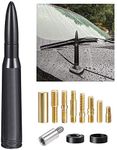 Bingfu Universal Vehicle Truck SUV Car FM AM Radio Antenna Topper,M5.0 M6.0 Screws Black Car Stereo Bullet Antenna for Ford Chevrolet Dodge Toyota Honda Volkswagen Lexus Nissan Jeep Mazda