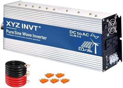 XYZ INVT 4000 Watt Pure Sine Wave Inverter 24V DC to 110V 120V AC 400W Continuse Power 8000W Surge Power Off Grid for Solar System RV Home Camping Truck