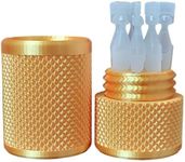 Eye Drop Vials Holder & Storage Case - Securely Store Seven (7) Single-Use Vials - Screw-On Lid, Knurled Pattern - Keep Vials Safe & Organized to Keep Track of Your Daily Usage (Silk Gold)