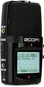 Zoom H2n Stereo/Surround-Sound Portable Recorder, 5 Built-In Microphones, X/Y, Mid-Side, Surround Sound, Ambisonics Mode, Records to SD Card, For Recording Music, Audio for Video, and Interviews