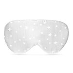 Navaris 100% Silk Eye Mask - Super Soft Natural Silk Fabric Sleep Mask with Adjustable Strap for Ultimate Comfort and Fit - Grey with Stars