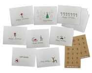 Happy Holidays Greeting Cards Collection - 24 Holiday Cards with Envelopes - Includes Kraft Sticker Seals