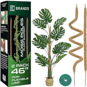 K-Brands 2 Pack Moss Pole - 46'' Monstera Plant Support - Moss Pole for Plants Monstera - Moss Poles for Climbing Plants - Bendable Plant Sticks Support - Plant Stakes for Indoor Plants