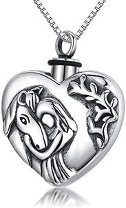 Horse Urn Necklace for Ashes Sterling Silver Cremation Jewelry Keepsake Necklace Horse Gifts for Women Girls, Metal