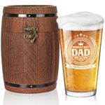 LIGHTEN LIFE Dad Gifts,Dad Beer Glass in Barrel Box,Premium Birthday Gifts for Dad,Non-Lead Dad Beer Glass,Ideal Dad Gifts from Kids,Dad Birthday Gifts Ideas,Dad Beer Glass Gift-480ml