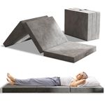MOLPHIT Folding Mattress Single, 15CM Trifold Foldable Mattresses Single Bed, Guest Mattress Memory Foam with Washable Cover, Floor Mattresses for Travel, Camping, Guest Bed, Studio, Dorm