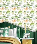 Idomural Peel and Stick Wallpaper Dinosaur Self Adhesive Wallpaper Kids Children Cartoon Removable Wallpaper for Classroom Playroom Bedroom Decorative 17.7in x 9.8ft