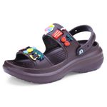 DOCTOR EXTRA SOFT Women & Girl Classic Charms Cushion Sandals/Clogs With Adjustable Back Strap | Comfortable & Lightweight | Stylish & Anti-Skid | Waterproof Casual Daily Mules D-552, Brown