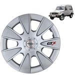 PRIGAN Wheel Cover for Maruti Suzuki Gypsy 15 Inch Silver Wheel Cap (Available in 12,13,14,15,16 Inch) (Set of 4 Pcs) (Press Fitting) Model- GTX Silver-15