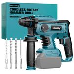 7/8" SDS-Plus Rotary Hammer Drill for Makita 18V Battery, Brushless Cordless with Safety Clutch for Concrete/Masonry, 2.5 Joules, 4 Application Modes with 360°Auxiliary Handle, Including 4 Drill Bits.