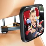 ENONEO Baby Car Mirror 100% Shatterproof, Safety Rear Facing Baby Car Seat Mirror, 360° Car Mirror Baby Rear View, Acrylic Crystal Clear View Car BlindSpot Mirror, Baby Essentials for Newborns Parents