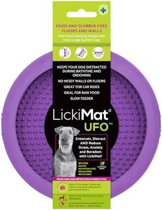 New LickiMat UFO - Bathing, Shower & Grooming Distractor. Natural Rubber Large Soother Licking Nubs. Unique Food and Dribble Catcher Design. Slow Feeder Dog Bowl (Purple)