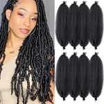 Lianlian 24 inch Pre-Separated Springy Afro Twist Hair 8 Packs spring twist hair for marley twist braiding hair Pre-fluffed Afro Kinky curly Marley braiding Hair Extensions(24 Inch,1B)