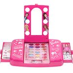 Barbie - Townley Girl Cosmetic Light-up Vanity Makeup Set Includes Lip Gloss, Eye Shadow, Brushes, Nail Polish, Nail Accessories & more! for Kids Girls, Ages 3+ perfect for Parties, Sleepovers & Makeovers