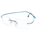 Flexible Titanium Rimless Transition Bifocal Reading Glasses +2.00 Strength for Men Women Photochromism Gray Readers Eyeglasses