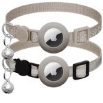 2-Pack Compatible with Airtag Cat Collar with Bell, Reflective GPS Tracker Cat Compatible with Apple Airtag Case, Personalized Compatible with Airtag Cat Collar with Safety Clasp