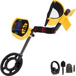 VEVOR Yellow 3010 Waterproof Disc Underwater Underground High Accuracy LCD Display Metal Detector for Adults and Children Headphone Automatic Detector