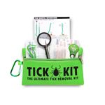 Tick Remover Tool Kit for Humans, Cats, Dogs and Pets, 3 Tick Removal Tools, Small & Large Tick Crowbars & Tweezers with Magnifying Glass + First Aid Bandages & Cleaning Wipes - Canadian Owned