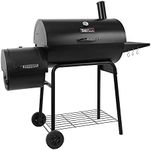 Royal Gourmet CC1830R 30-Inch Barrel Charcoal Grill with Offset Smoker, 811 Square Inches Cooking Area in Total for Outdoor Garden Patio and Backyard Cooking, Black
