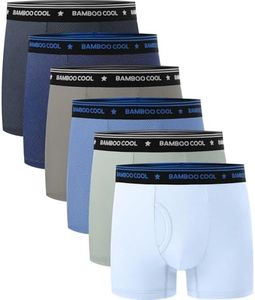 BAMBOO COOL Boys' Big Performance Boxer Briefs Breathable Moisture-Wicking Mesh Underwear Multicolor 6 Pack