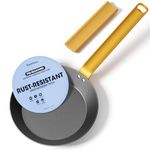 StackBear Carbon Steel Frying Pan 8 Inch, Nitrided Carbon Steel Breakfast Skillet, Preseasoned Rust Resistant Cookware, Induction & Oven Safe