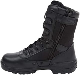 Thowi Men's Military Tactical Boots Army Jungle Boots with Zipper, Black, 9