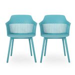 Christopher Knight Home 312175 Ladonna Outdoor Dining Chair (Set of 2), Teal