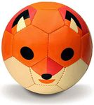 Toyshine Synthetic Leather Edu-Sports Football Soccer Educational Toy Ball for 4-8 Years Kids, Size 3 - Fox (Orange)