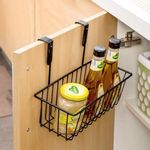 Geschir Metal Wire Multipurpose Over Door Basket/Hanging Cabinet Storage Organizer Bin for Kitchen, Pantry, Bathroom