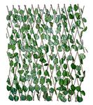 HYPERBOLES Expandable Grass Fence Wall Decor greean Leaves Artificial Plant (Pack of 1) (Green, 1)