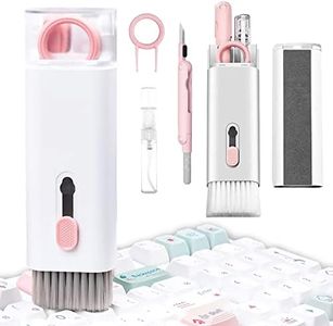 Keyboard & Earphone Cleaning Kit, New Upgrade 7 in 1 Keyboard & Earphone Cleaner, Bluetooth Headphone Cleaning Brush Kit, Multi-Function Portable Cleaner Kit Dust Cleaning Brush Gadget (Pink)…