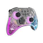 Cosmic Byte Stellaris Controller, 3 Modes Wifi + Bluetooth + Wired for PC, iOS, Android, Hall Effect Magnetic Trigger and Joystick, Macros, 1000mAh Battery, RGB LED (Transparent)