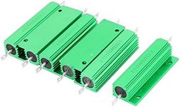 uxcell 6Pcs Aluminum Housed 100W Watt 50 Ohm 5% Tolerance Fixed Resistor Green