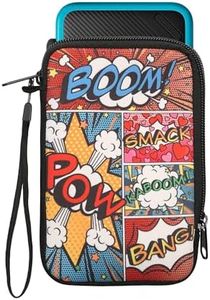 kwmobile Carrying Case Compatible with Nintendo 3DS XL - Console Pouch with Zipper and Design - Comic Book Symbols Multicolor
