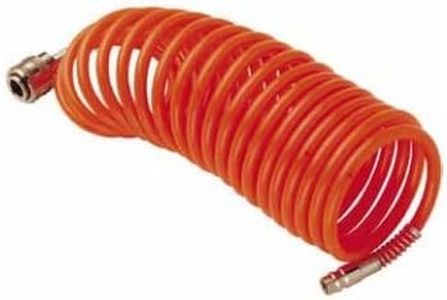 ABAC Tubo flessibile spiralato per aria compressa, diametro esterno 8 mm e diametro interno 6 mm. Completo di raccordi ad innesto rapido universali alle estremità. Lunghezza 5 metri