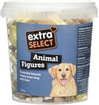 Extra Select 3 Colour Animal Figure Dog Treat Biscuits in a 1ltr Bucket (approx 130 biscuits)