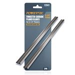 POWERTEC 12841 3-1/4" Tungsten Carbide Hand Held Planer Blades Replacement for Black&Decker, Bosch, DeWalt, Hitachi, Makita, Porter Cable, Ryobi, Stanley, Wen - Set of 2