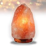 HSD Himalayan 100% Natural Pink Crystal Rock Salt lamp|Therapeutic|Hand Carved | Best for Luxurious Interior, Emits Calming Amber, Boosts Mood & Improves Sleep -with OnOff Switch,Cable&Bulb (3-5 kg)