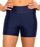 ebuddy Women Summer Swimwear Tummy Tuk Swim Bottom Shorts (Deep Blue, US6 (Tag S))