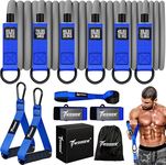 Resistance Bands Set Men, 350lbs Heavy Exercise Bands with Handles, Door Anchor, Ankle Straps, Home Gym Workout Equipment for Strength Training, Stretching, physiotherapy (blue)