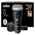 Braun Series 9 PRO+ Electric Shaver for Men, 9510s, Black - Wet & Dry Electric Razor, 5 Pro Shave Elements, Precision Long Hair ProTrimmer, Charging Stand, 60 min Runtime