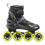 Roces Men's Helium II TIF Lightweight Breathable Adjustable Fitness Sporty Outdoor Four 84mm Wheel Inline Racing Skates with Easy Entry System & Invisible Frame, Black/Lime, 11