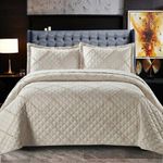 Fit Even Quilt Ruffle Bedspread 2 Piece Set – Coverless Quilted Diamond Pattern Bedspread, Comforter Throw, Summer and All-Season Lightweight Bedding Sets, with 1 Pillow Sham (Single, Mink)
